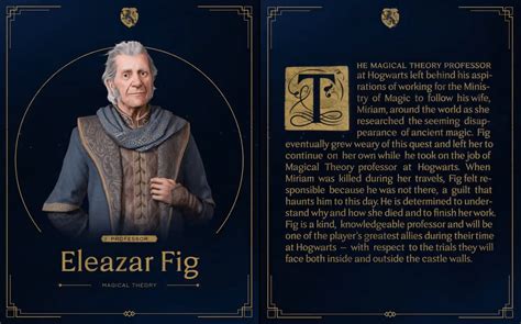 what does professor fig teach hogwarts legacy